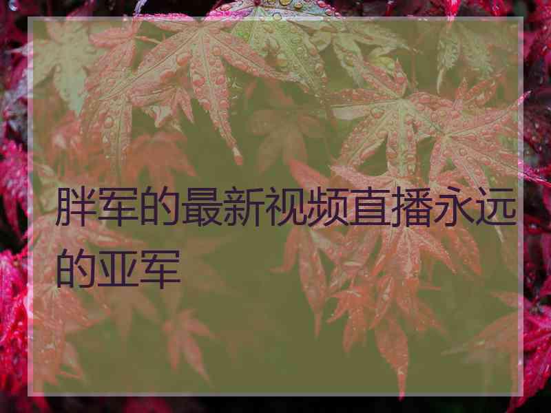 胖军的最新视频直播永远的亚军