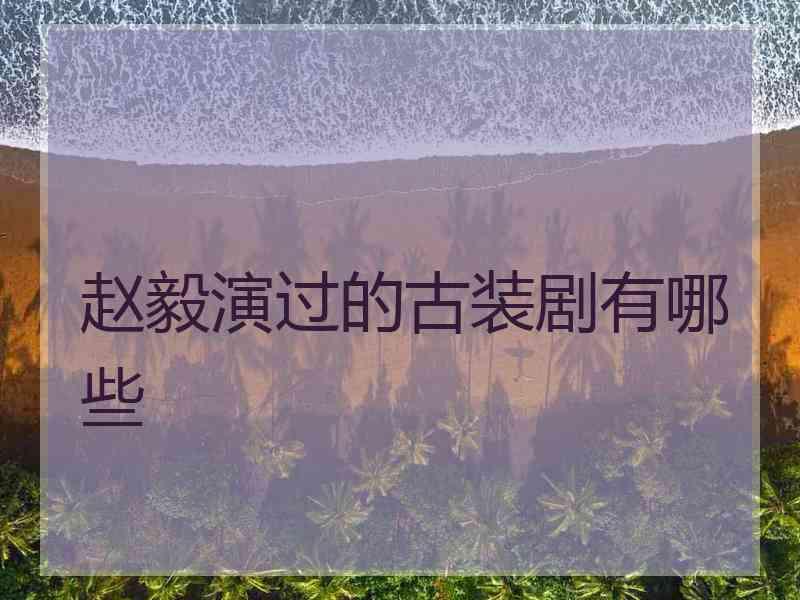 赵毅演过的古装剧有哪些