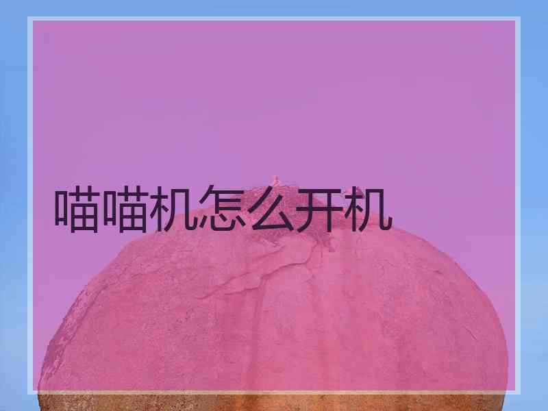 喵喵机怎么开机