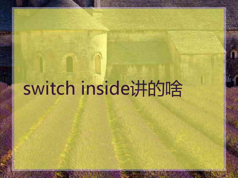 switch inside讲的啥