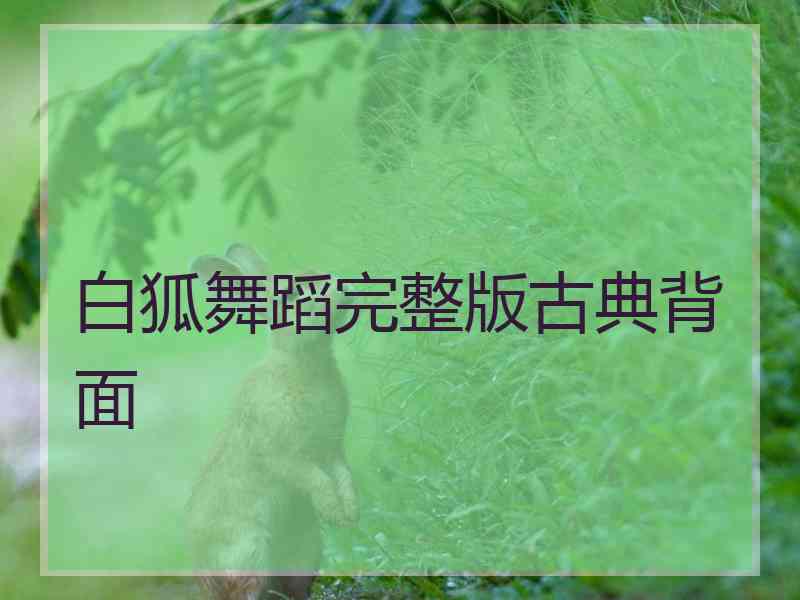 白狐舞蹈完整版古典背面