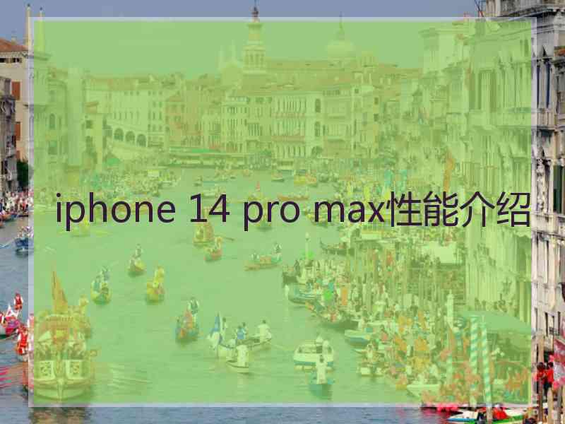 iphone 14 pro max性能介绍