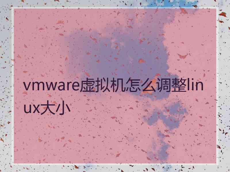 vmware虚拟机怎么调整linux大小