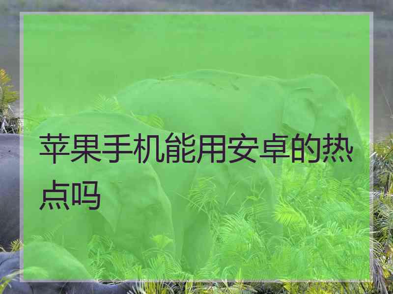 苹果手机能用安卓的热点吗