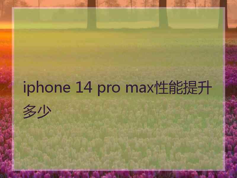 iphone 14 pro max性能提升多少