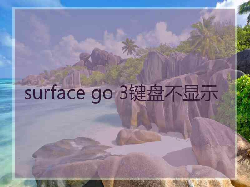 surface go 3键盘不显示