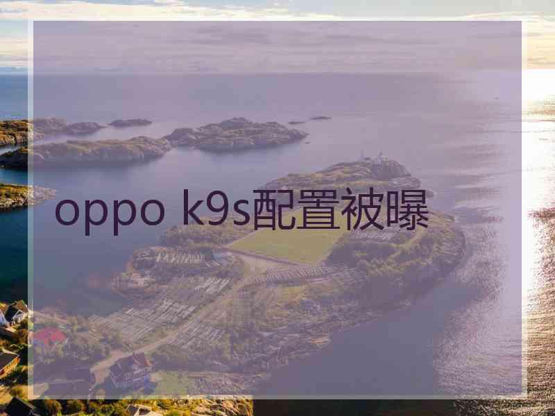 oppo k9s配置被曝