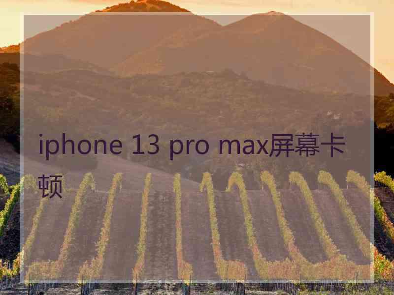 iphone 13 pro max屏幕卡顿