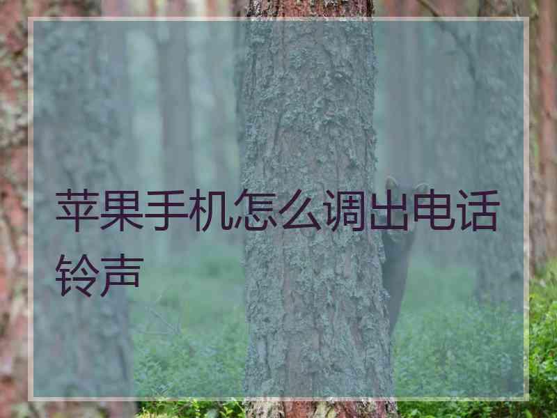 苹果手机怎么调出电话铃声