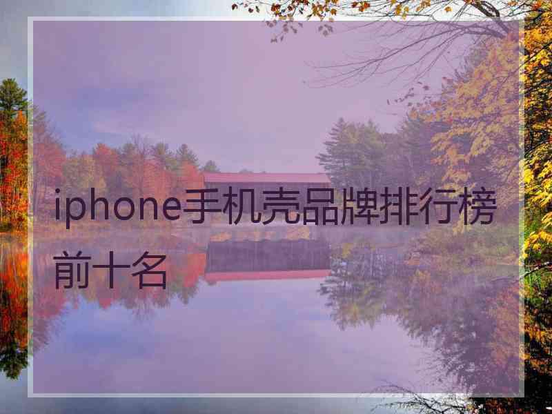 iphone手机壳品牌排行榜前十名