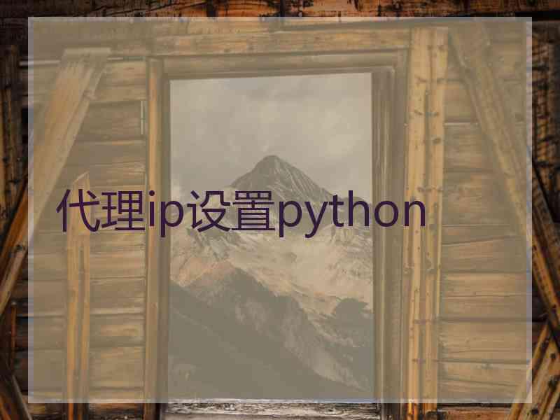 代理ip设置python