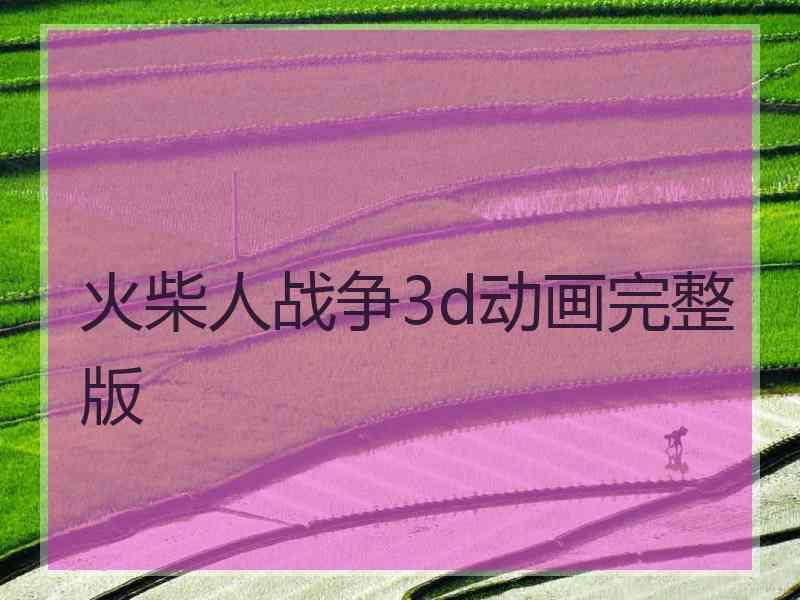 火柴人战争3d动画完整版