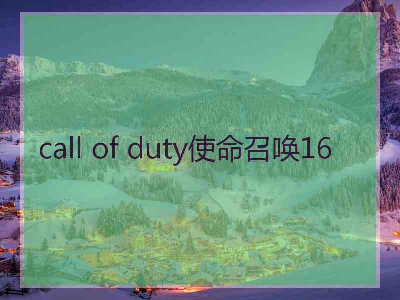 call of duty使命召唤16