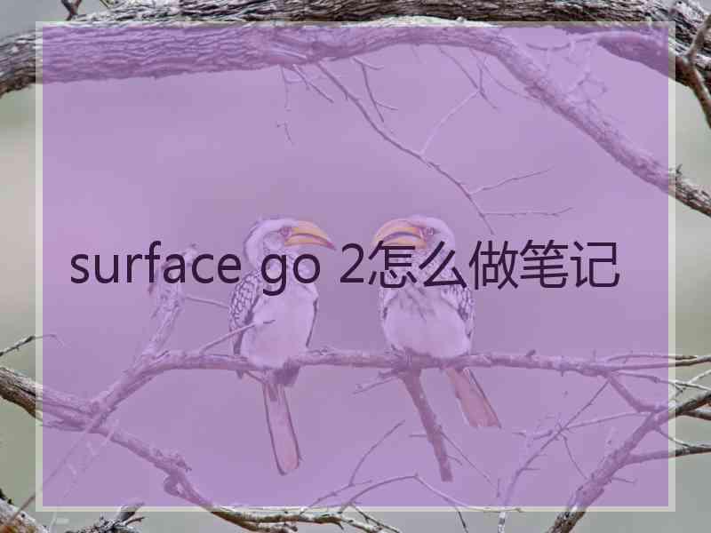 surface go 2怎么做笔记