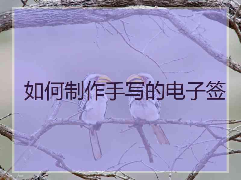 如何制作手写的电子签