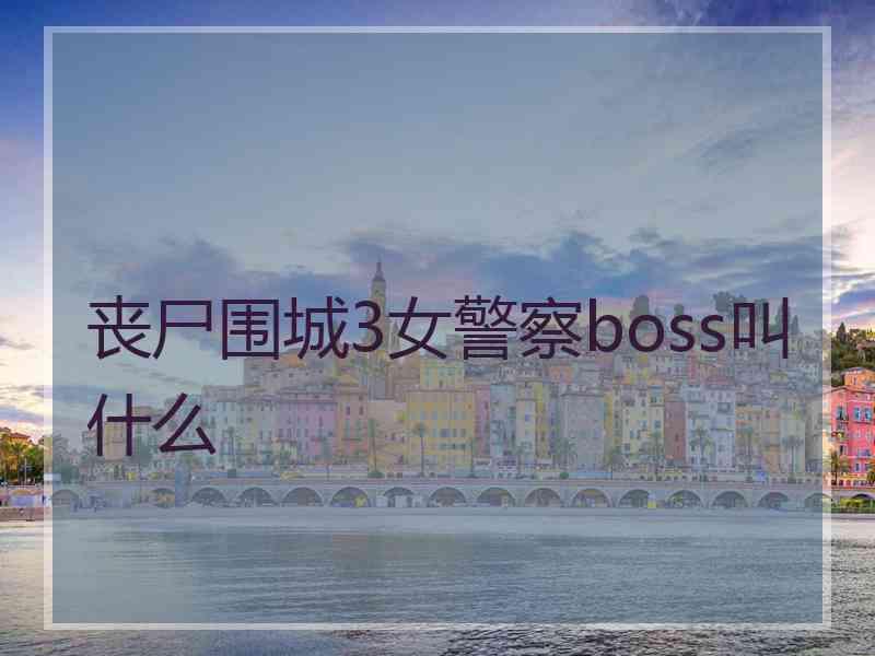 丧尸围城3女警察boss叫什么