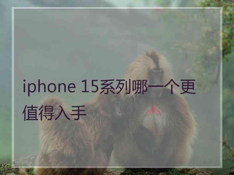 iphone 15系列哪一个更值得入手