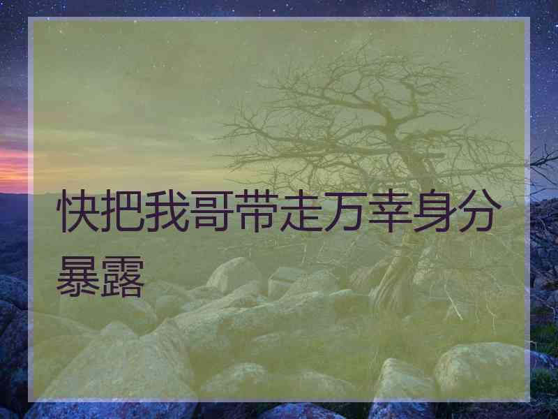 快把我哥带走万幸身分暴露