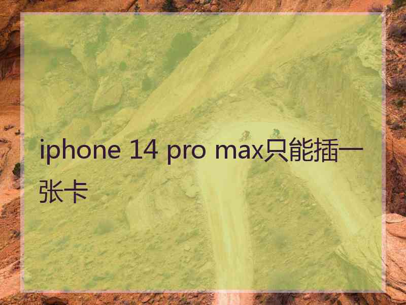 iphone 14 pro max只能插一张卡