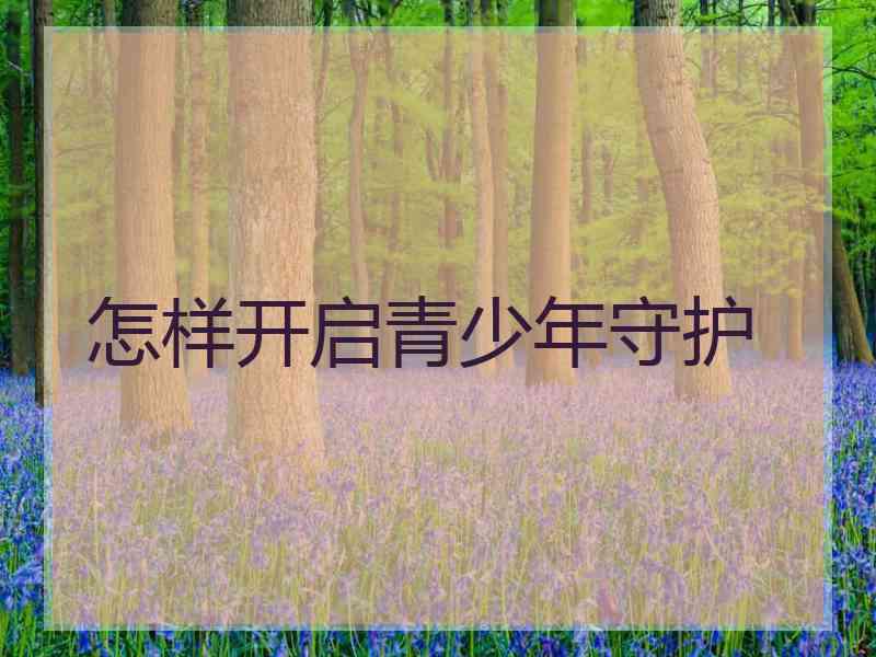 怎样开启青少年守护