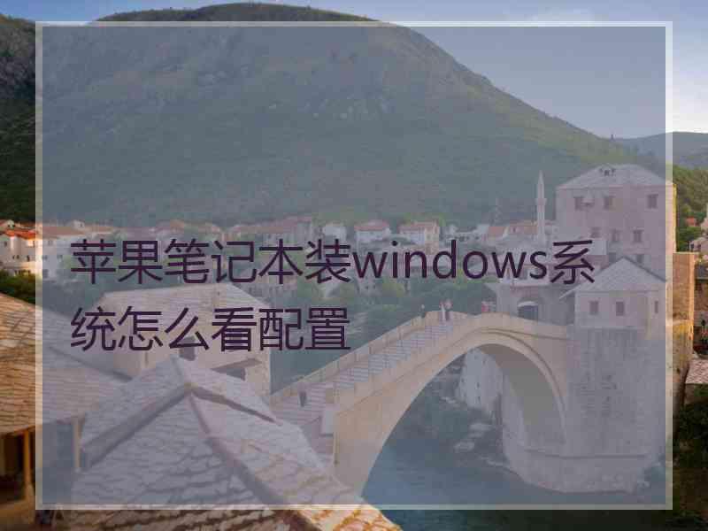 苹果笔记本装windows系统怎么看配置