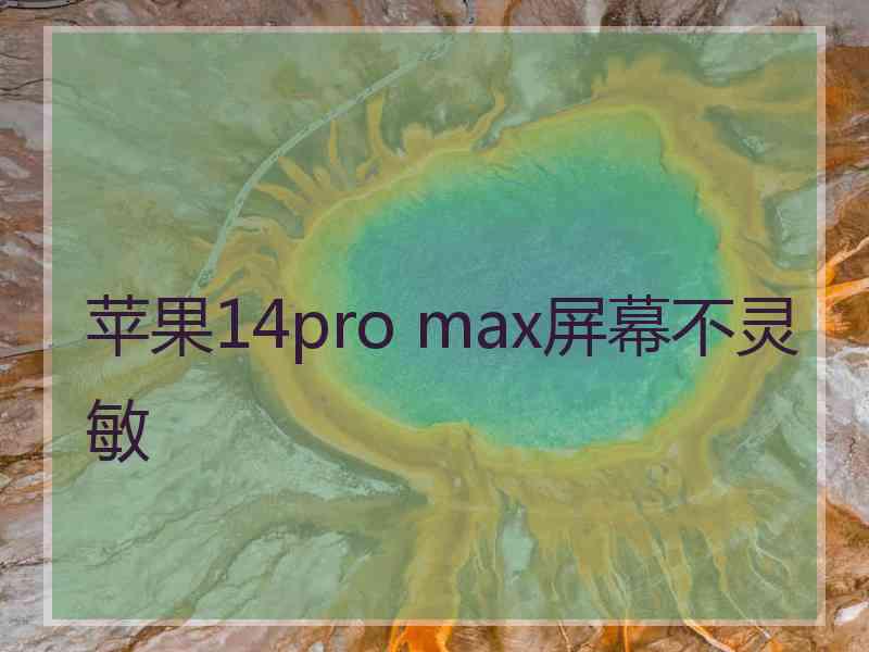 苹果14pro max屏幕不灵敏