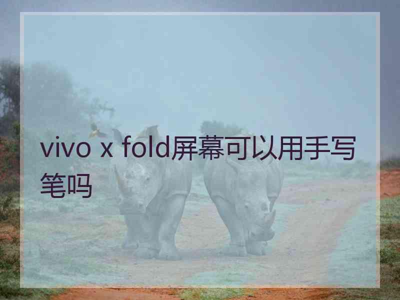 vivo x fold屏幕可以用手写笔吗