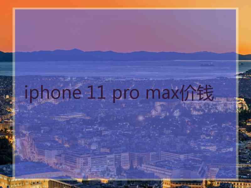 iphone 11 pro max价钱