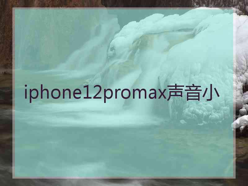 iphone12promax声音小