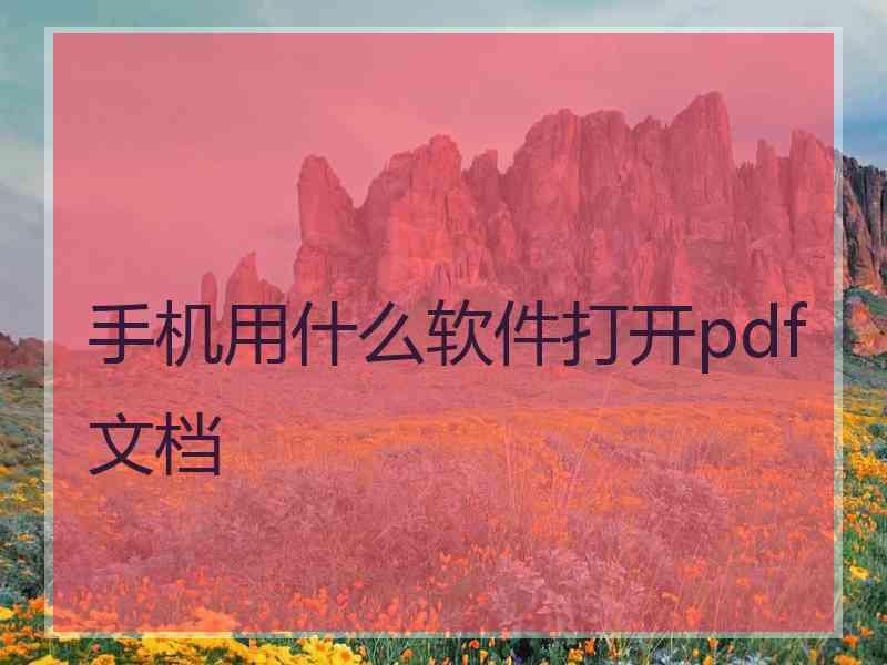 手机用什么软件打开pdf文档