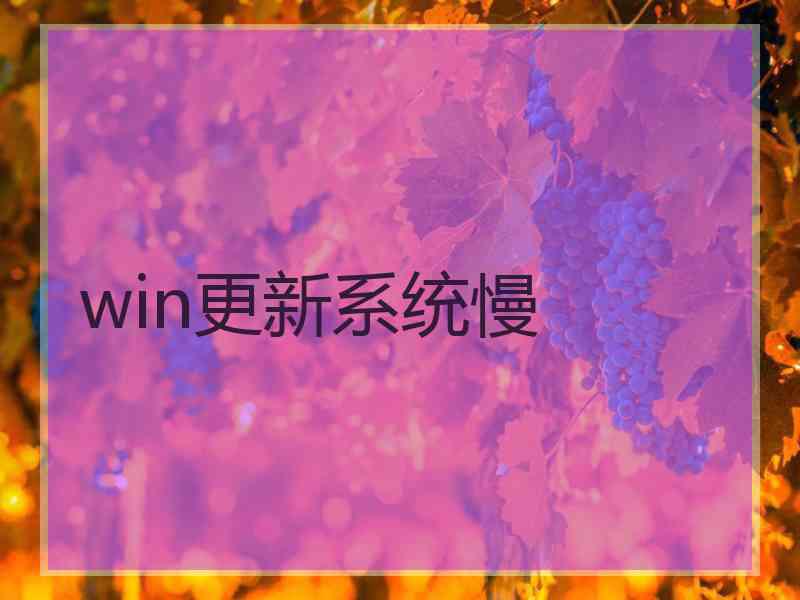 win更新系统慢