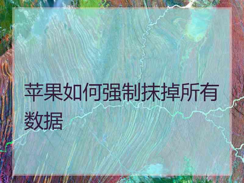 苹果如何强制抹掉所有数据