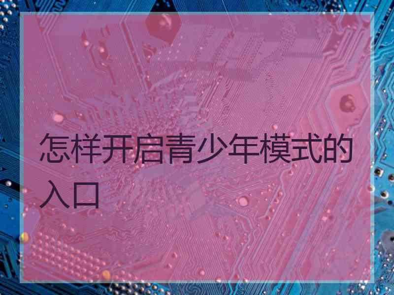 怎样开启青少年模式的入口