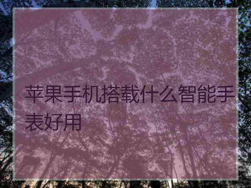 苹果手机搭载什么智能手表好用