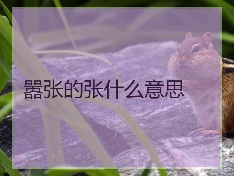 嚣张的张什么意思