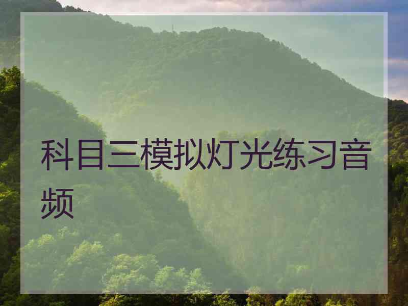 科目三模拟灯光练习音频