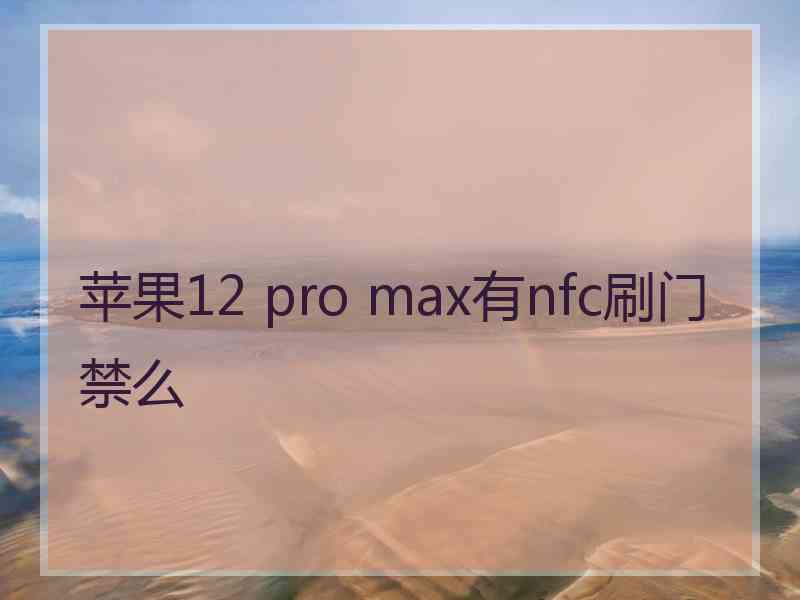 苹果12 pro max有nfc刷门禁么