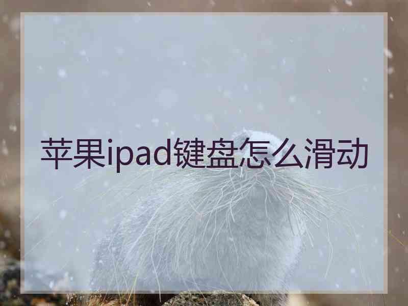 苹果ipad键盘怎么滑动