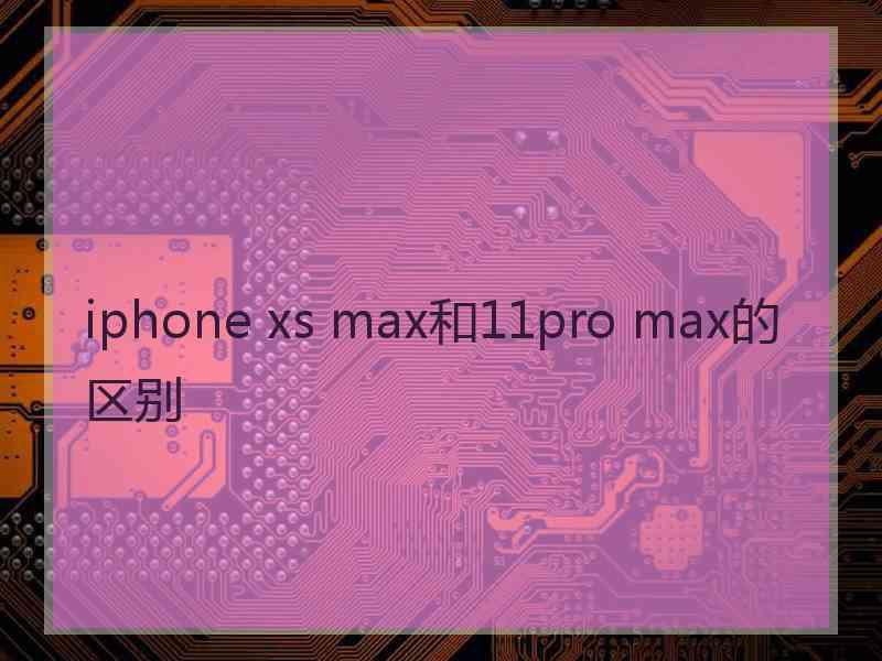 iphone xs max和11pro max的区别