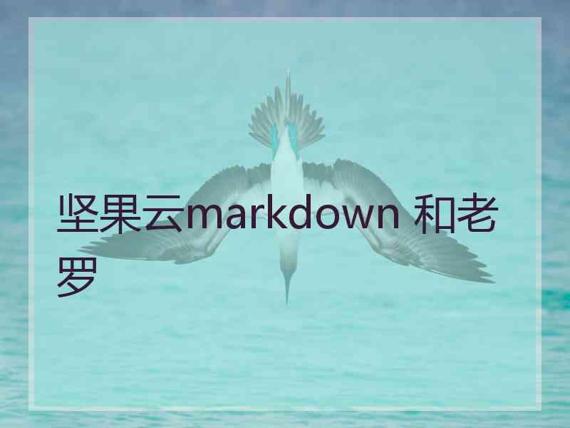 坚果云markdown 和老罗