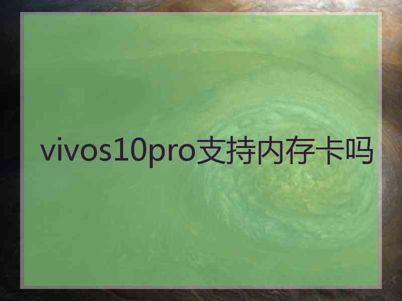 vivos10pro支持内存卡吗