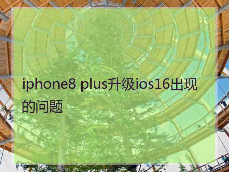 iphone8 plus升级ios16出现的问题