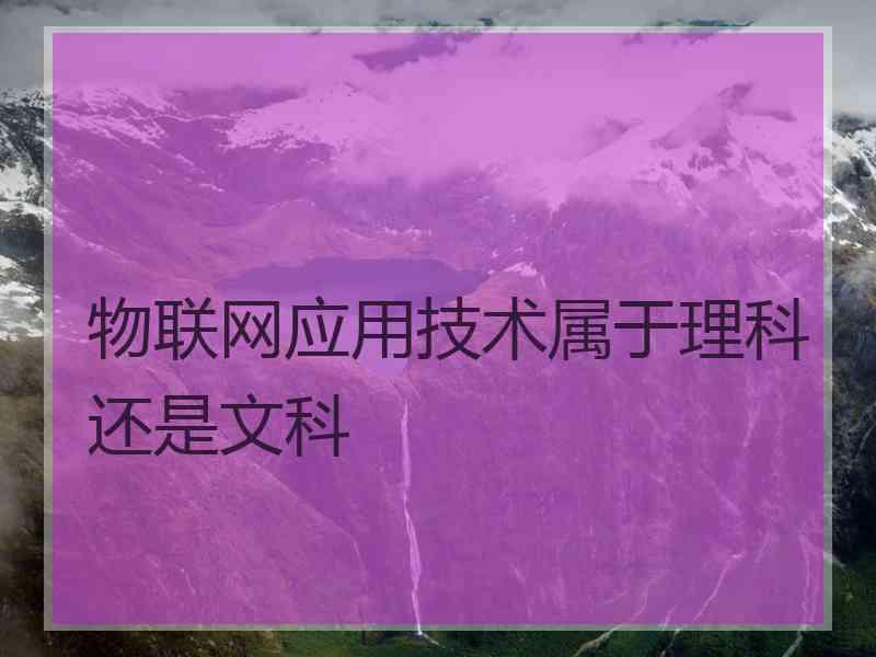 物联网应用技术属于理科还是文科