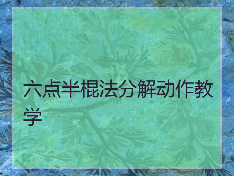 六点半棍法分解动作教学