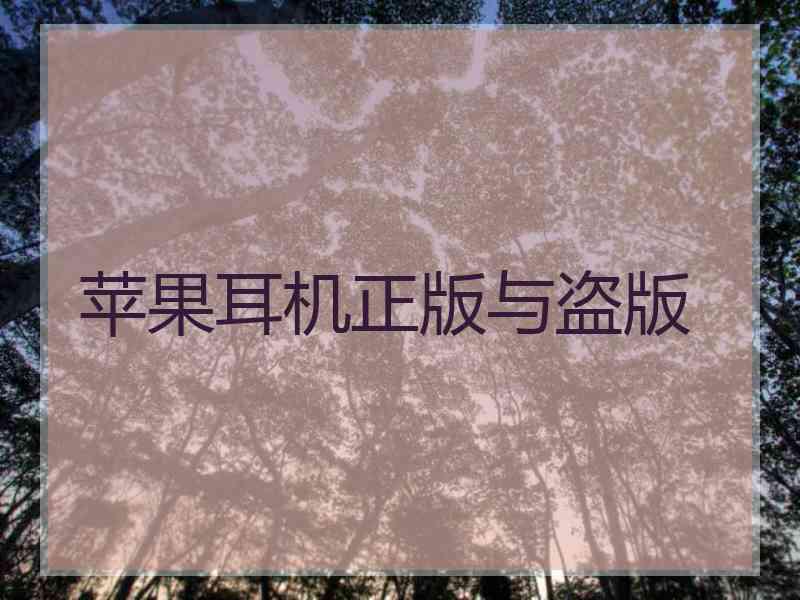 苹果耳机正版与盗版