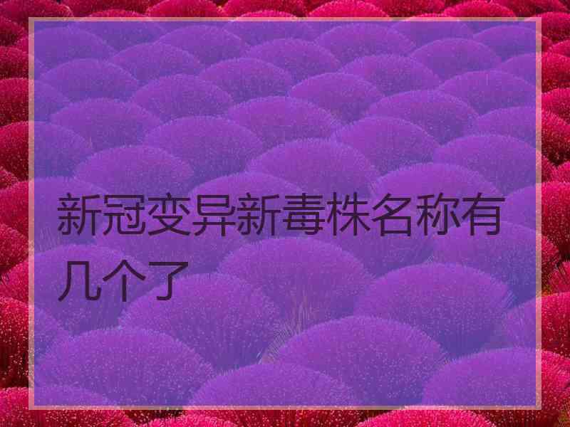 新冠变异新毒株名称有几个了