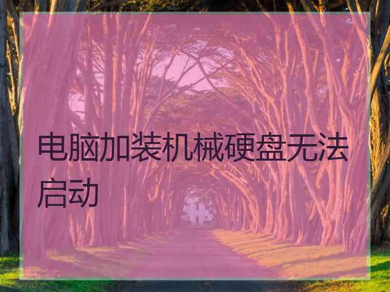 电脑加装机械硬盘无法启动