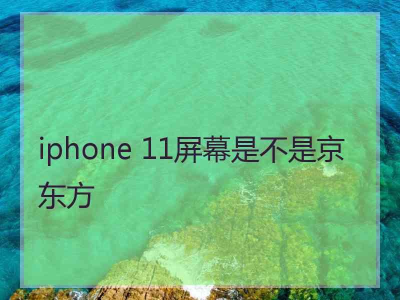 iphone 11屏幕是不是京东方