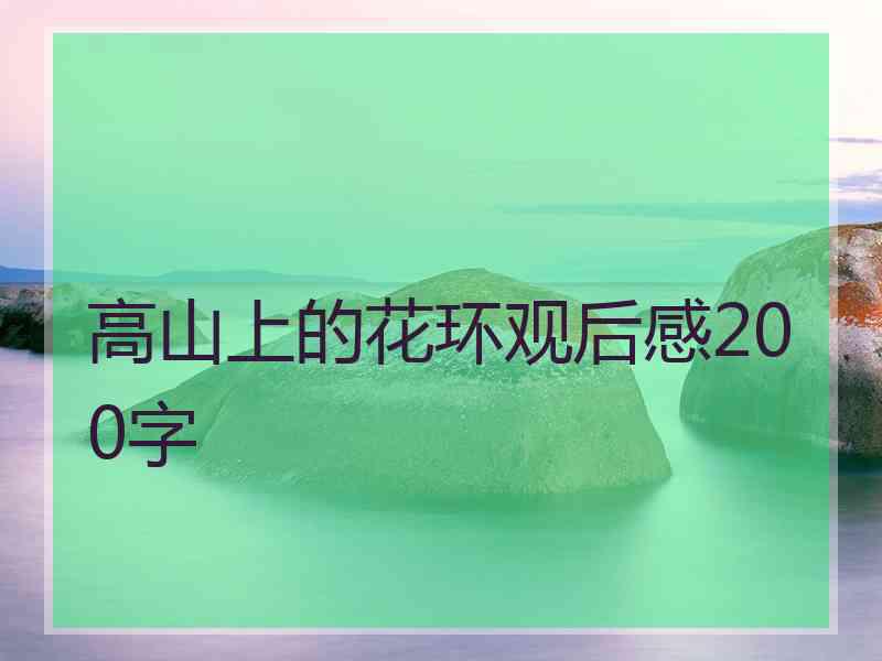 高山上的花环观后感200字