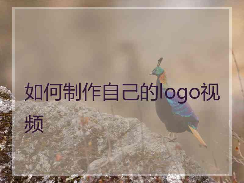 如何制作自己的logo视频